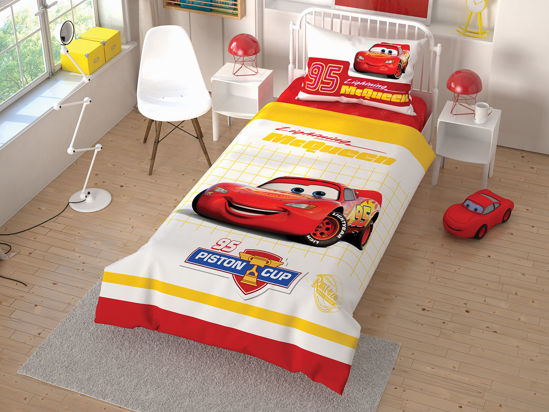 Taç Lisanslı Disney Cars Çek Canlandır Tek Kişilik Nevresim Takımı resmi