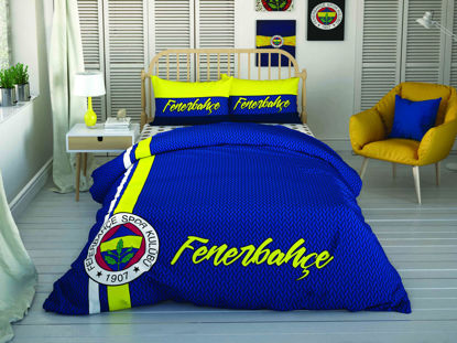 Taç Lisanslı Fenerbahçe Striped Çift Kişilik Nevresim Takım resmi