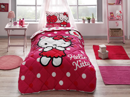 Taç Lisanslı Hello Kitty Tek Kişilik Yorgan Seti resmi