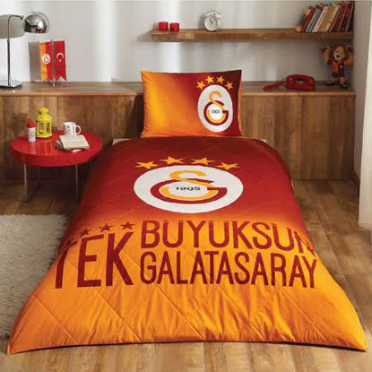 Taç Lisanslı Galatasaray 4. Yıldız Tek Kişilik Yatak Örtüsü resmi